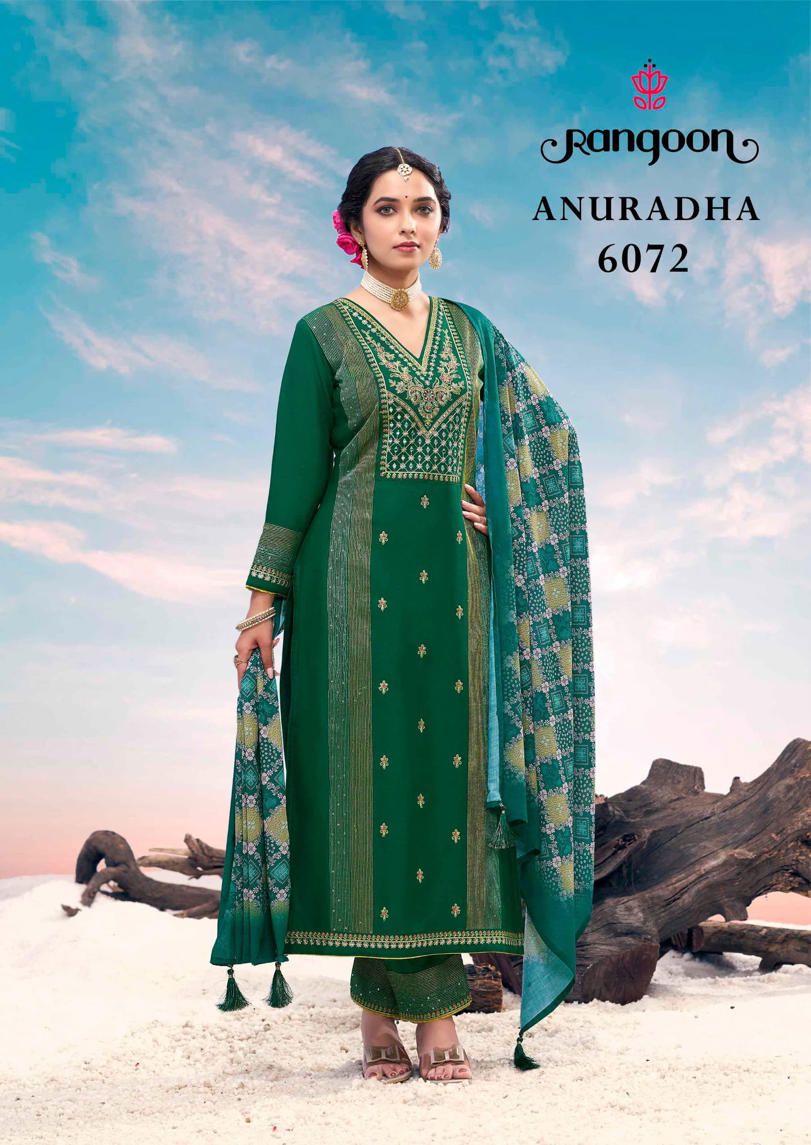 Anuradha By Rangoon Khatli Handwork Kurti Bottom With Dupatta Orders In India